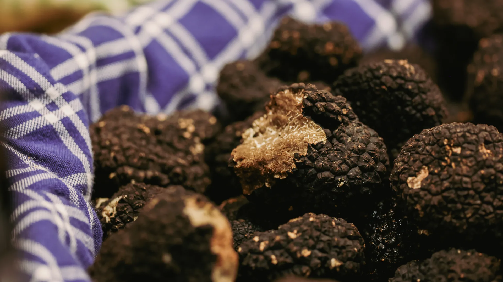 Close-up of truffles at a market